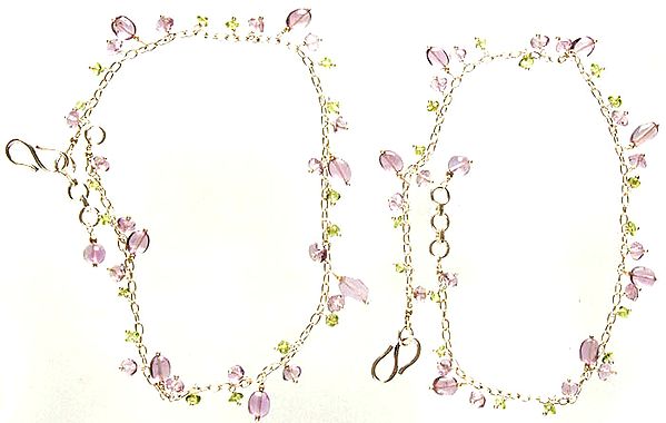 Amethyst and Peridot Anklets (Price Per Pair)