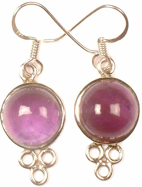 Amethyst Cabochon Earrings