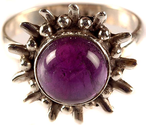 Amethyst Circular Finger Ring