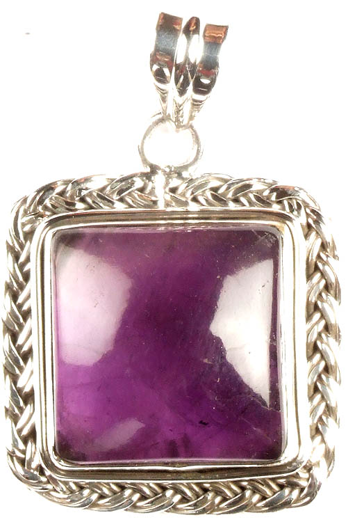 Amethyst Knotted Rope Framed Pendant