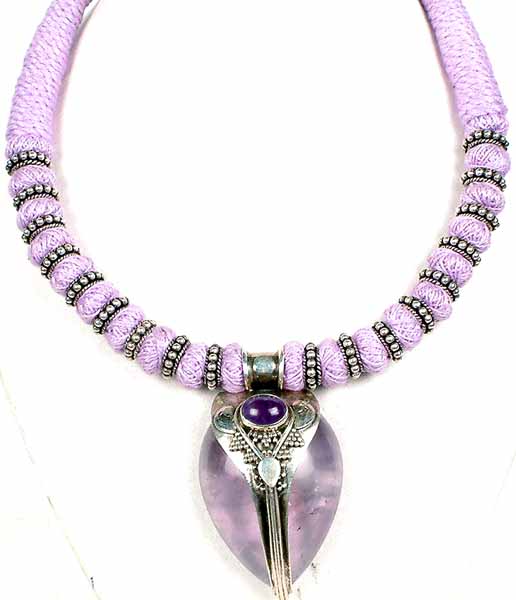 Amethyst Necklace with Matching Thread