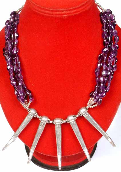 Amethyst Necklace with Sterling Claws