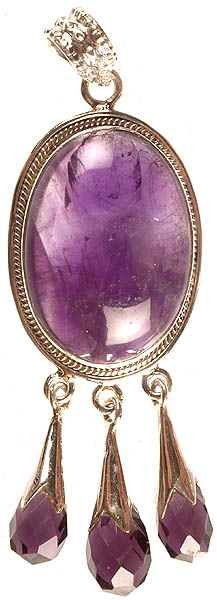 Amethyst Pendant with Charms