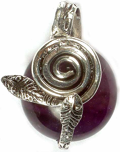 Amethyst Pendant with Serpents