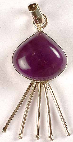 Amethyst Pendant with Spikes