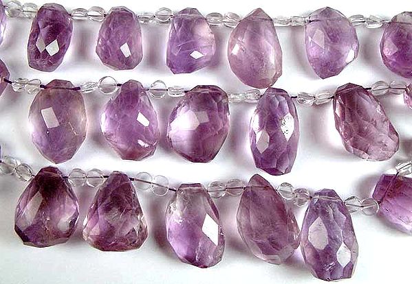 Amethyst Side-Drilled Tumbles with Crystal Coins