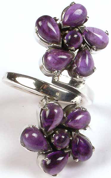 Amethyst Twin Floral Ring