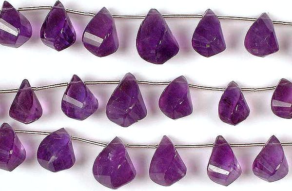 Amethyst Twisted Briolette | Semi-Precious Gemstone Beads
