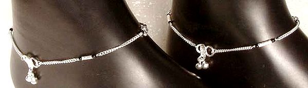Anklets with Black Onyx Balls