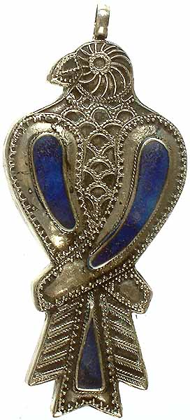 Antiquated Falcon Pendant Inlaid with Lapis Lazuli (Afghanistan)