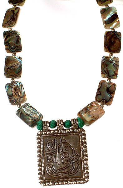 Antiquated Lord Ganesha Necklace with Abalone