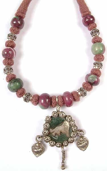 Antiquated Ruby Zoisite Necklace