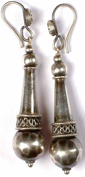 Antiquated Sterling Earrings From Rajasthan