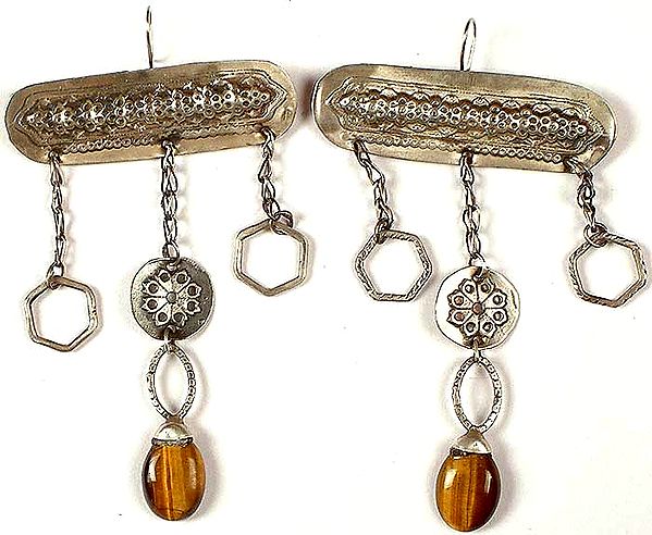 Antiquated Tribal Earrings from Rajasthan with Dangles