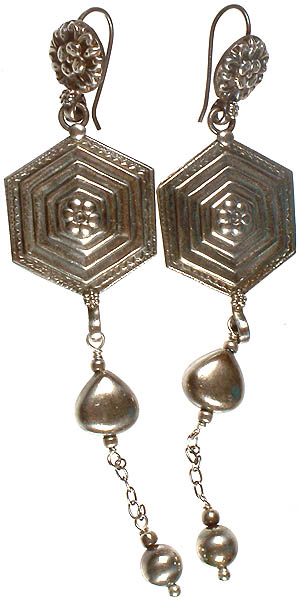 Antiquated Tribal Earrings with Heart Motif