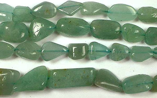 Aquamarine Plain Flat Tumbles | Gemstone Beads