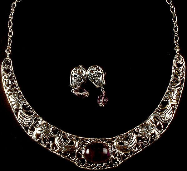 Art Nouveau Necklace and Earrings Set