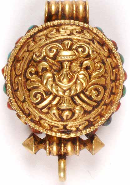 Auspicious Vase (24 Karat Gold Plated Box Pendant)