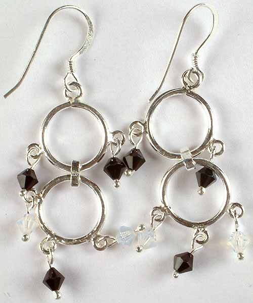 Australian Crystal Twin Hoop Earrings