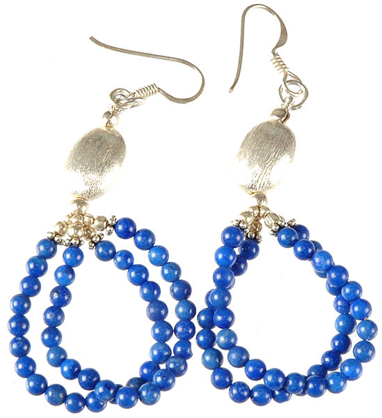 Beaded Earrings of Lapis lazuli
