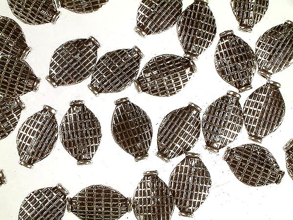 Beads with Incised Grids (Price Per Pair)