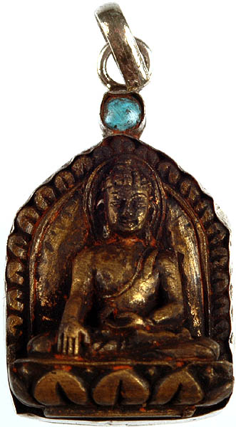 Bhumisparsha Buddha Antiquated Pendant with Turquoise