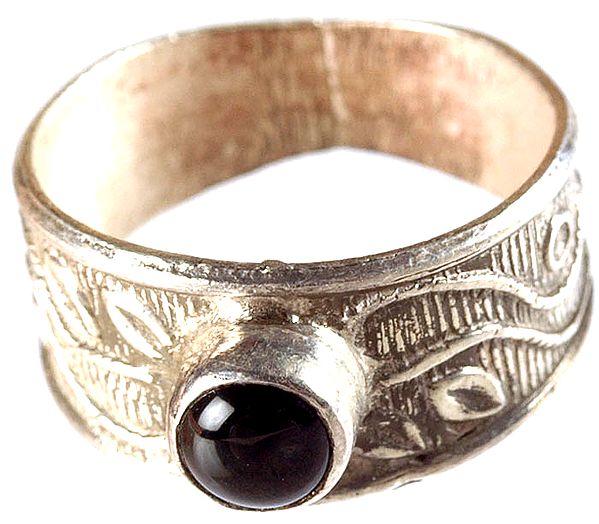 Black Onyx Antiquated Tribal Finger Ring