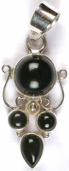 Black Onyx Crown Pendant