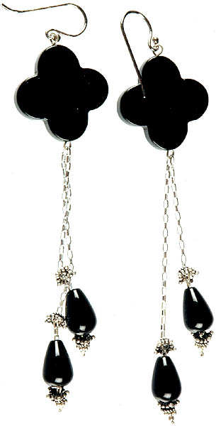Black Onyx Dangling Earrings