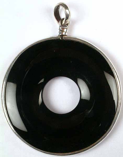 Black Onyx Donut Pendant