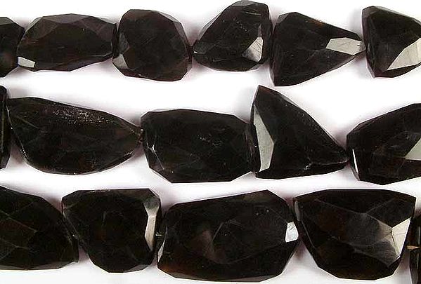 Black Onyx Faceted  Flat Tumbles