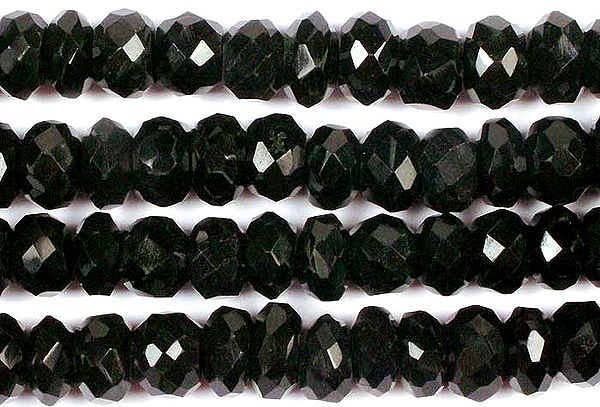 Black Onyx Faceted Rondells