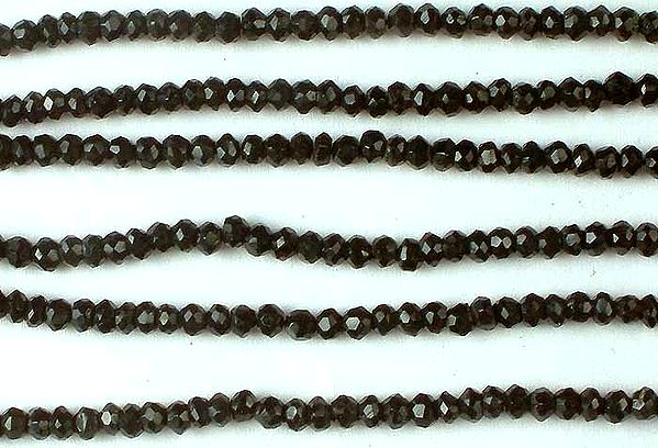 Black Onyx Faceted Rondells