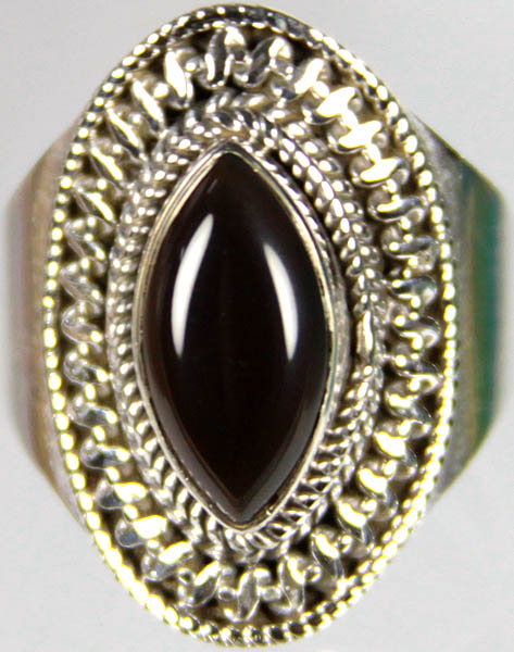 Black Onyx Marquis Ring