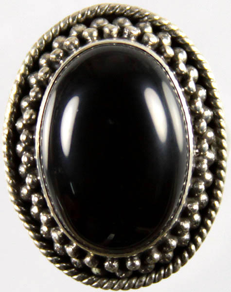 Black Onyx Oval Ring