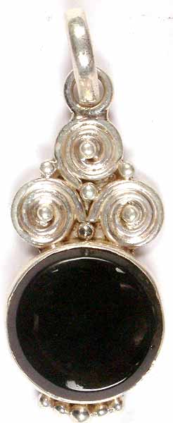 Black Onyx Pendant with Spirals