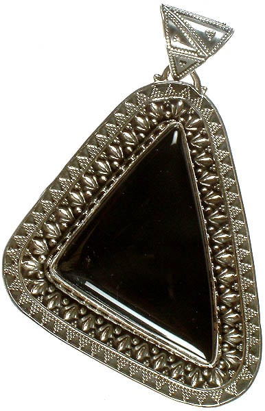 Black Onyx Triangular Large Pendant
