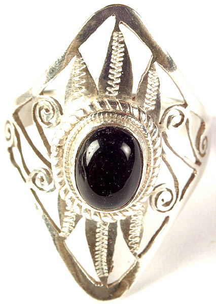 Black Onyx Tribal Finger Ring