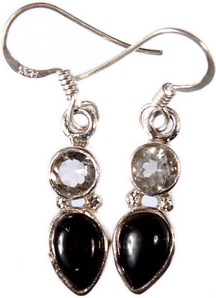 Black Onyx with Crystal Earrings