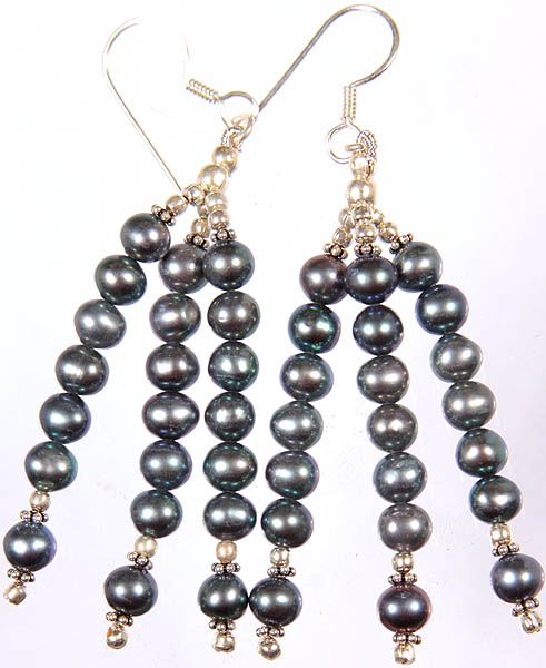 Black Pearl Shower Earrings