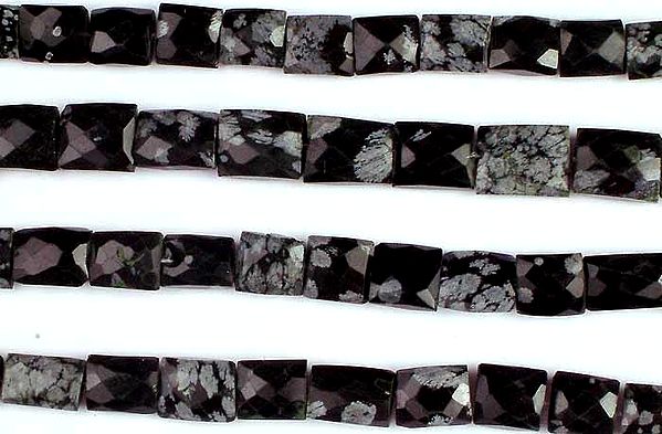 Black Snowflake Obsidian Faceted Chewing Gum
