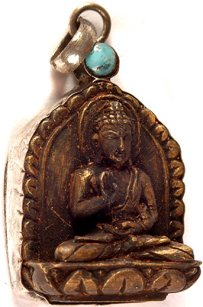 Blessing Buddha Antiquated Pendant with Turquoise