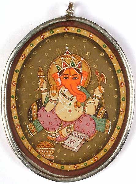 Blessing Ganesha Enjoying Modak