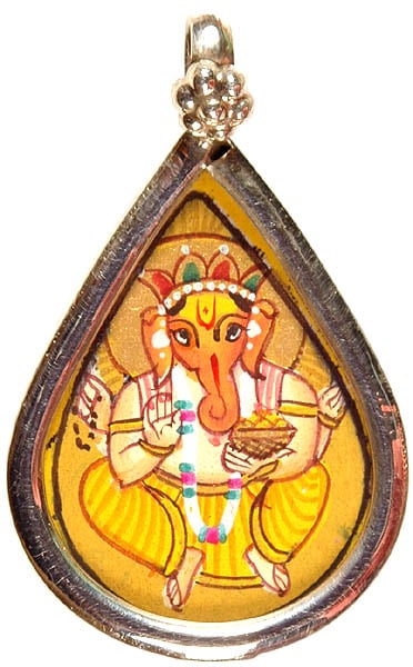Blessing Ganesha Enjoying Modak