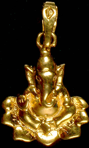 Blessing Ganesha Seated on Lotus