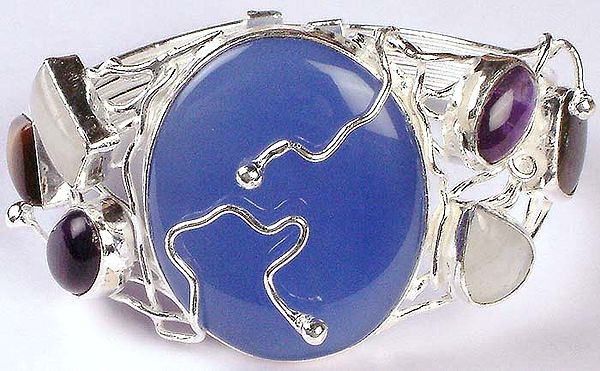 Blue Chalcedony Bracelet with Gemstones