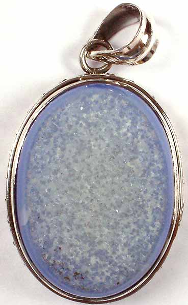 Blue Chalcedony Chipped Pendant