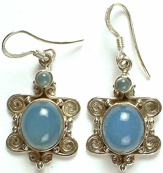 Blue Chalcedony Earrings