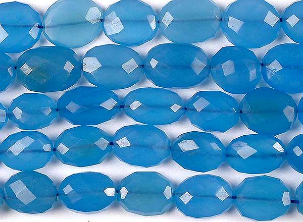 Blue Chalcedony Faceted Ovals