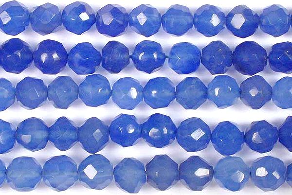 Blue Chalcedony Faceted Rondells